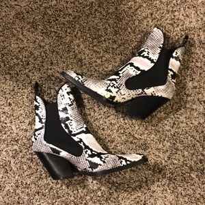 Zara snakeskin booties